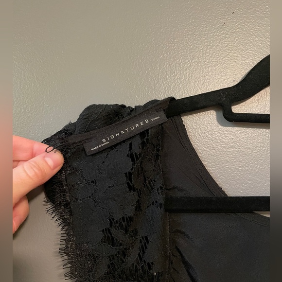 Black Romantic Lace Open Back Mini Dress - Picture 3 of 3